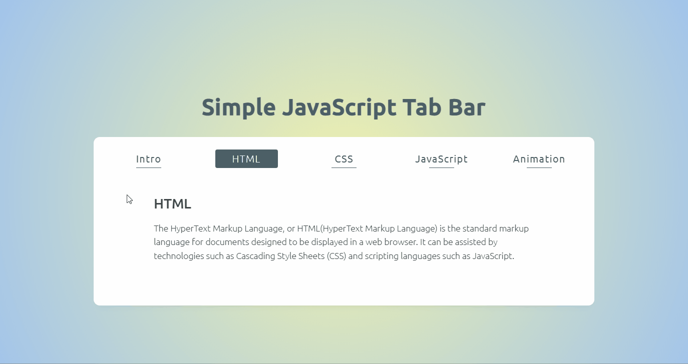 JavaScript Tabs